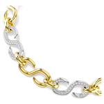 Dextera necklace Round cut, Chain, White, Mixed metal finish